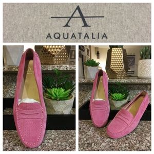 Aquatalia Genuine Suede Leather Driving Loafers